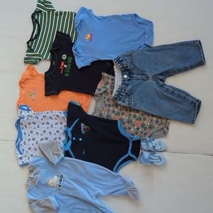 Bundle of Ten Baby Boy Items (mostly 6-9 months) Blue